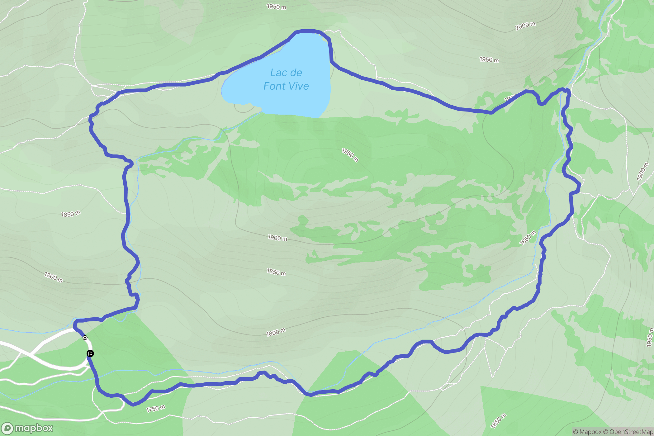 Porté-Puymorens : carte du parcours de randonnée - France