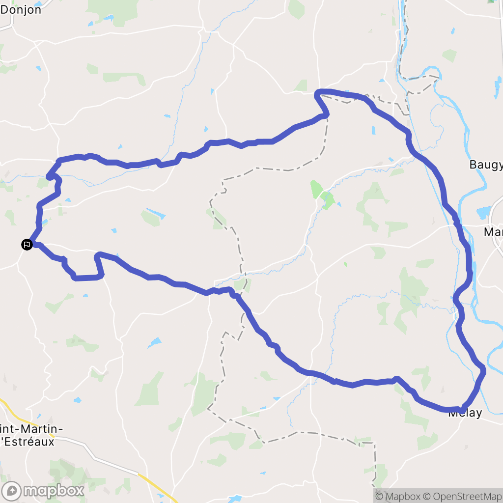 Montaiguët-en-Forez : carte du parcours de randonnée - France
