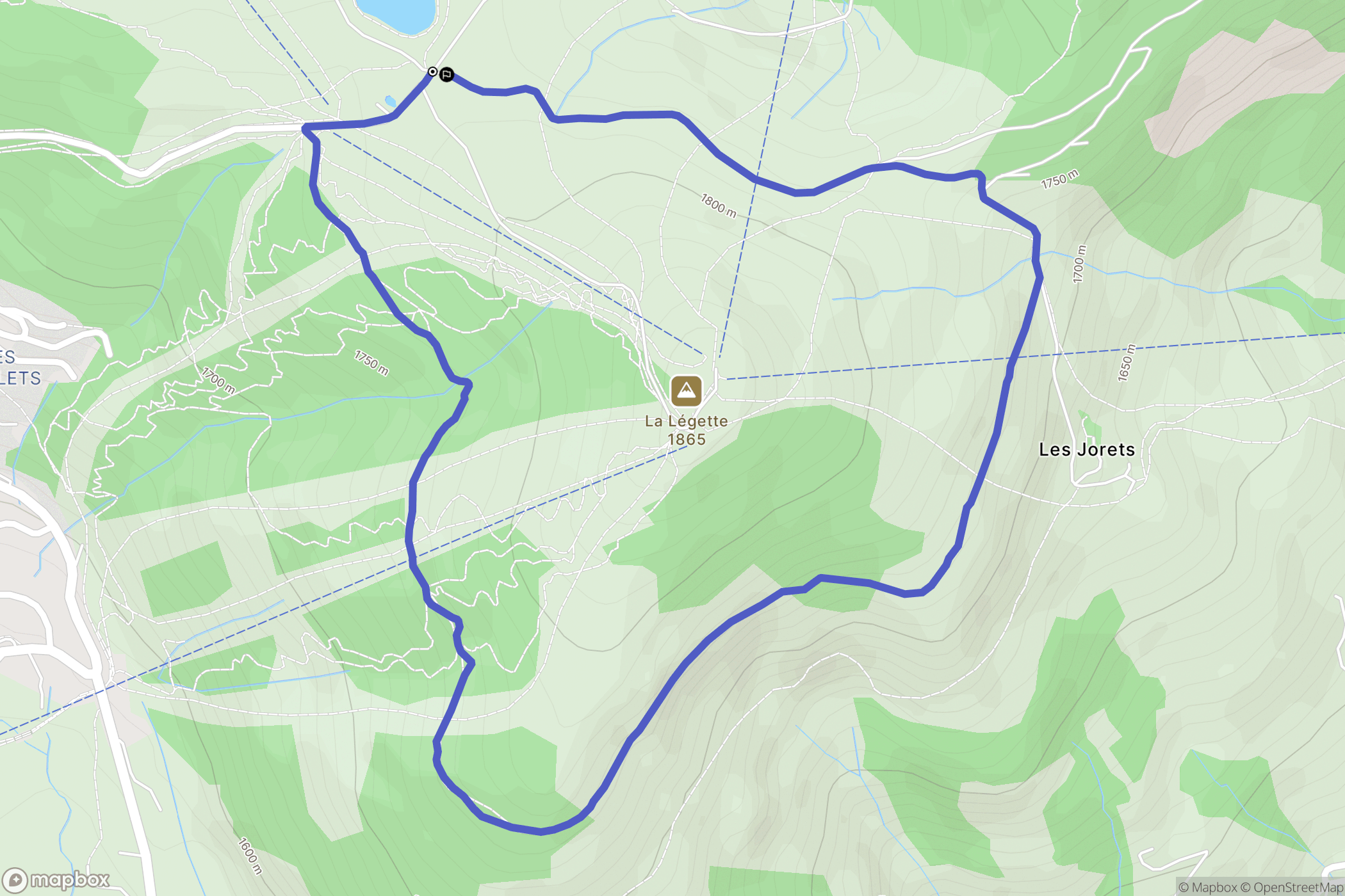 Hauteluce : carte du parcours de randonnée - France