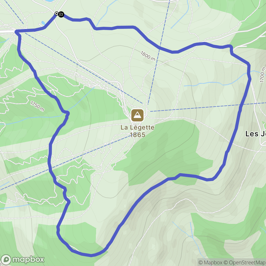 Hauteluce : carte du parcours de randonnée - France