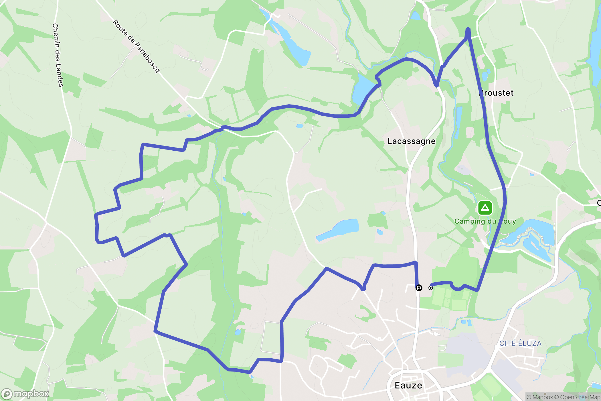 Eauze : carte du parcours de randonnée - France