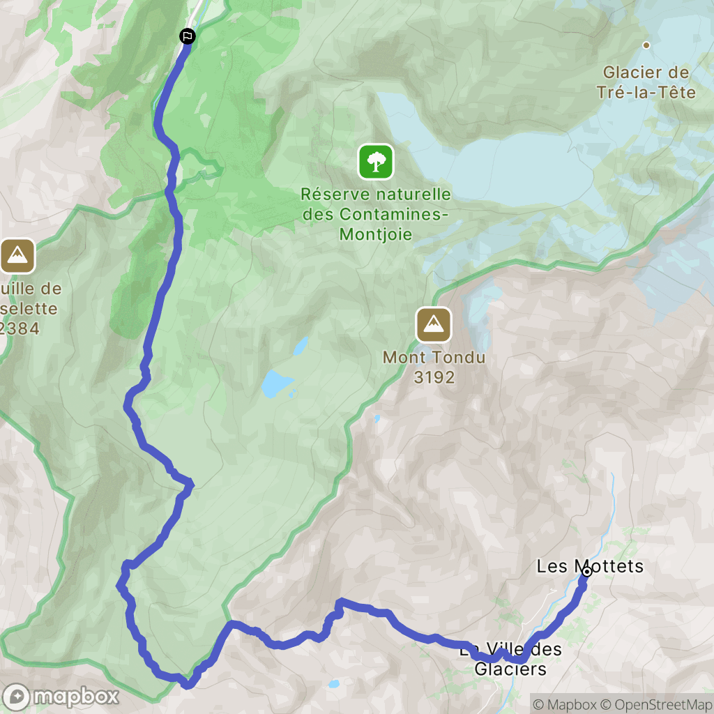 Bourg-Saint-Maurice : carte du parcours de randonnée - France