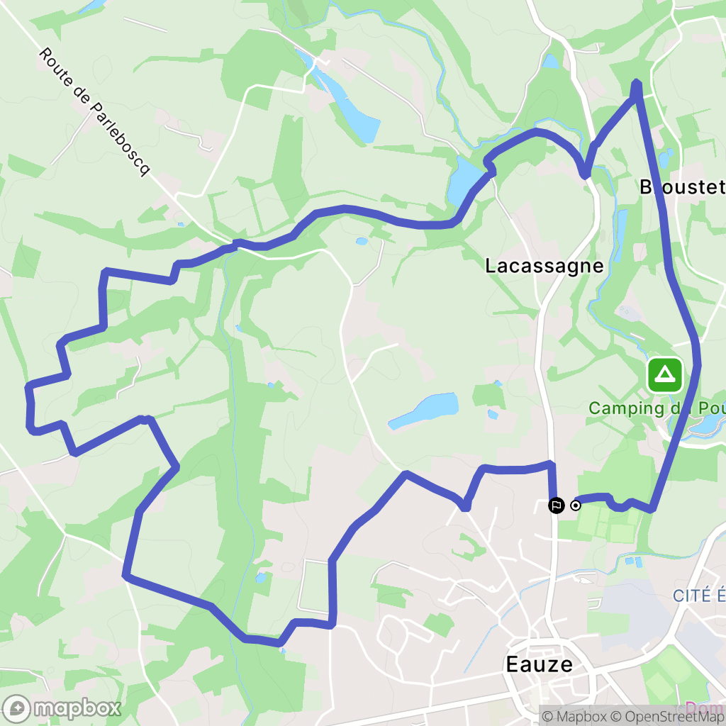 Eauze : carte du parcours de randonnée - France