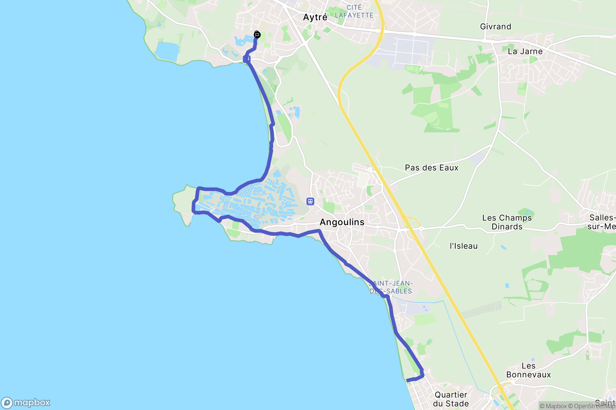 Aytré : carte du parcours de randonnée - France