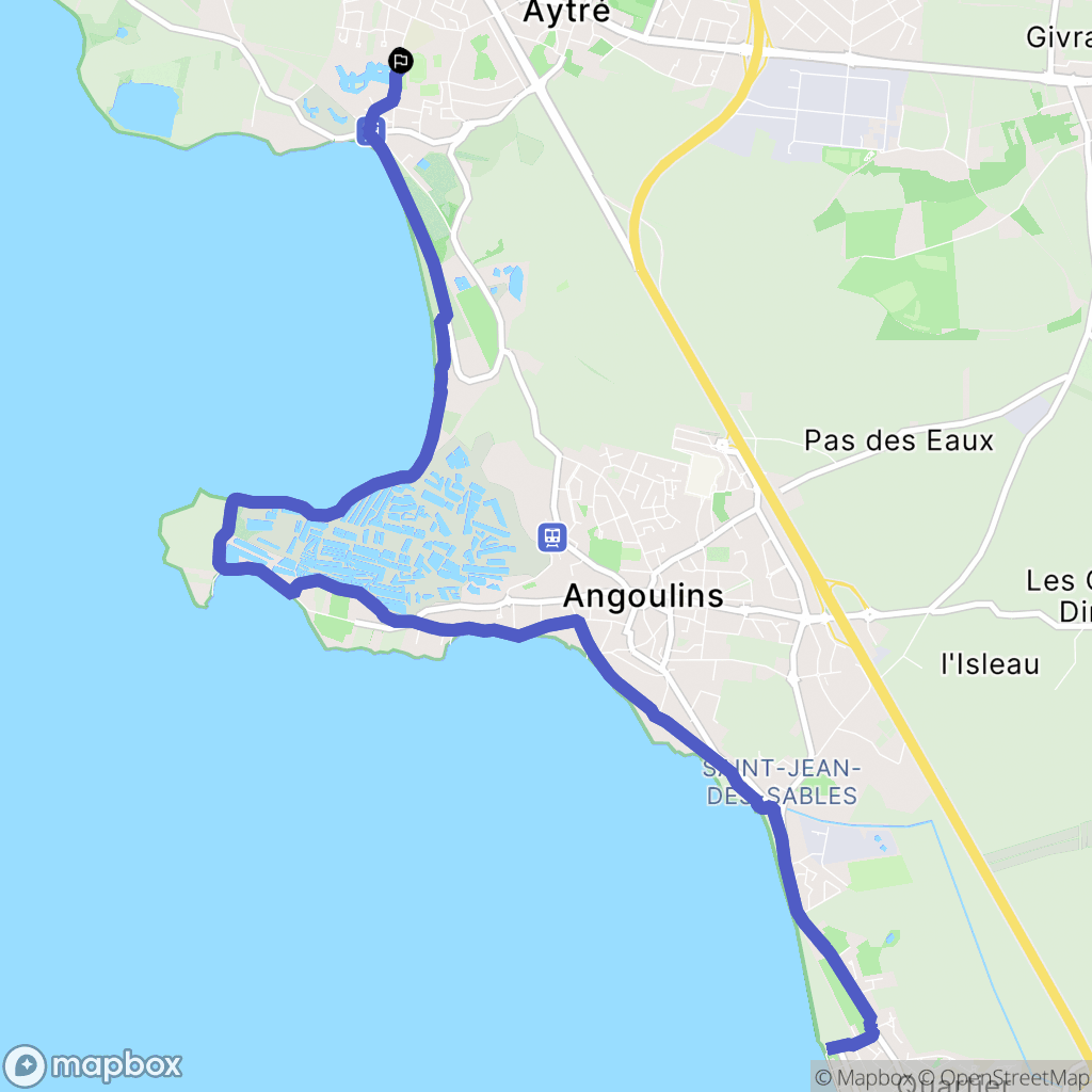 Aytré : carte du parcours de randonnée - France
