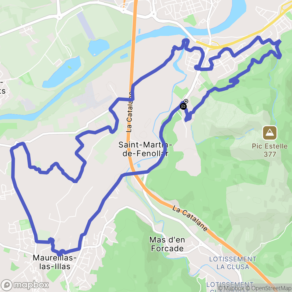 Le Boulou : carte du parcours de randonnée - France