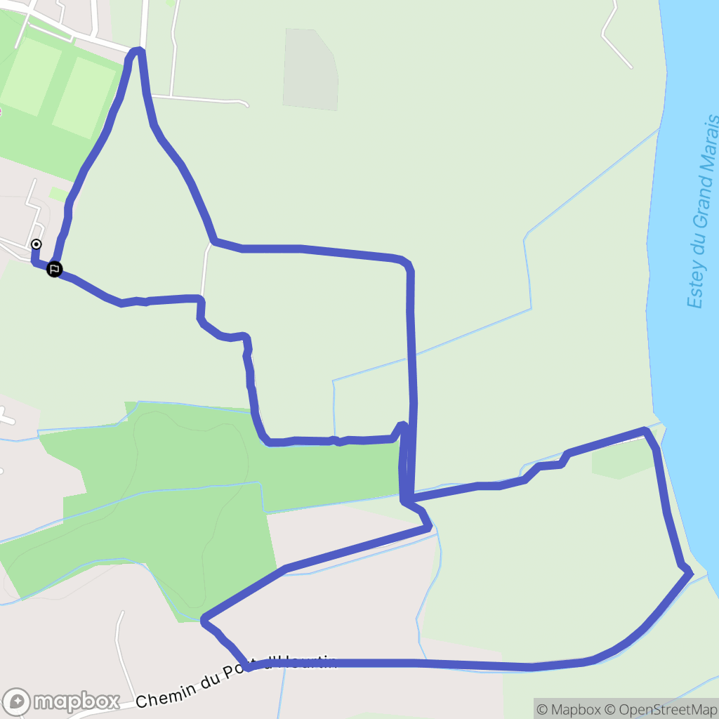 Cadaujac : carte du parcours de randonnée - France