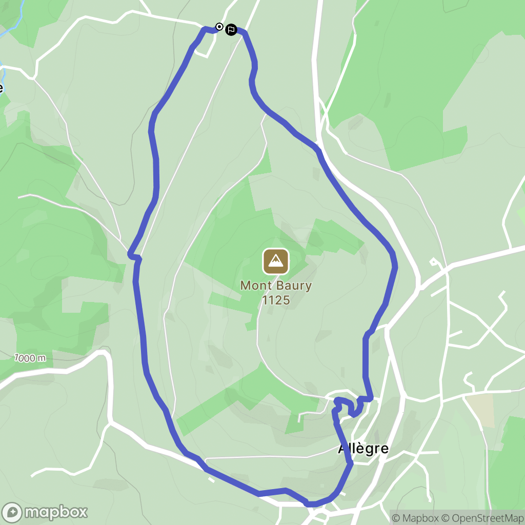 Monlet : carte du parcours de randonnée - France