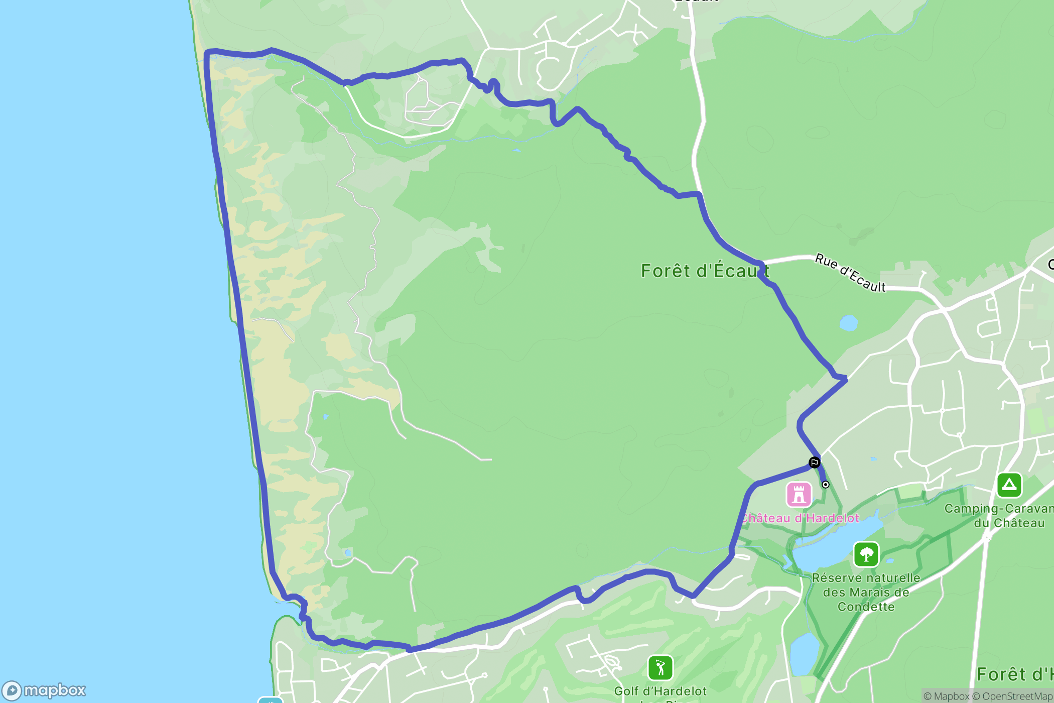 Condette : carte du parcours de randonnée - France
