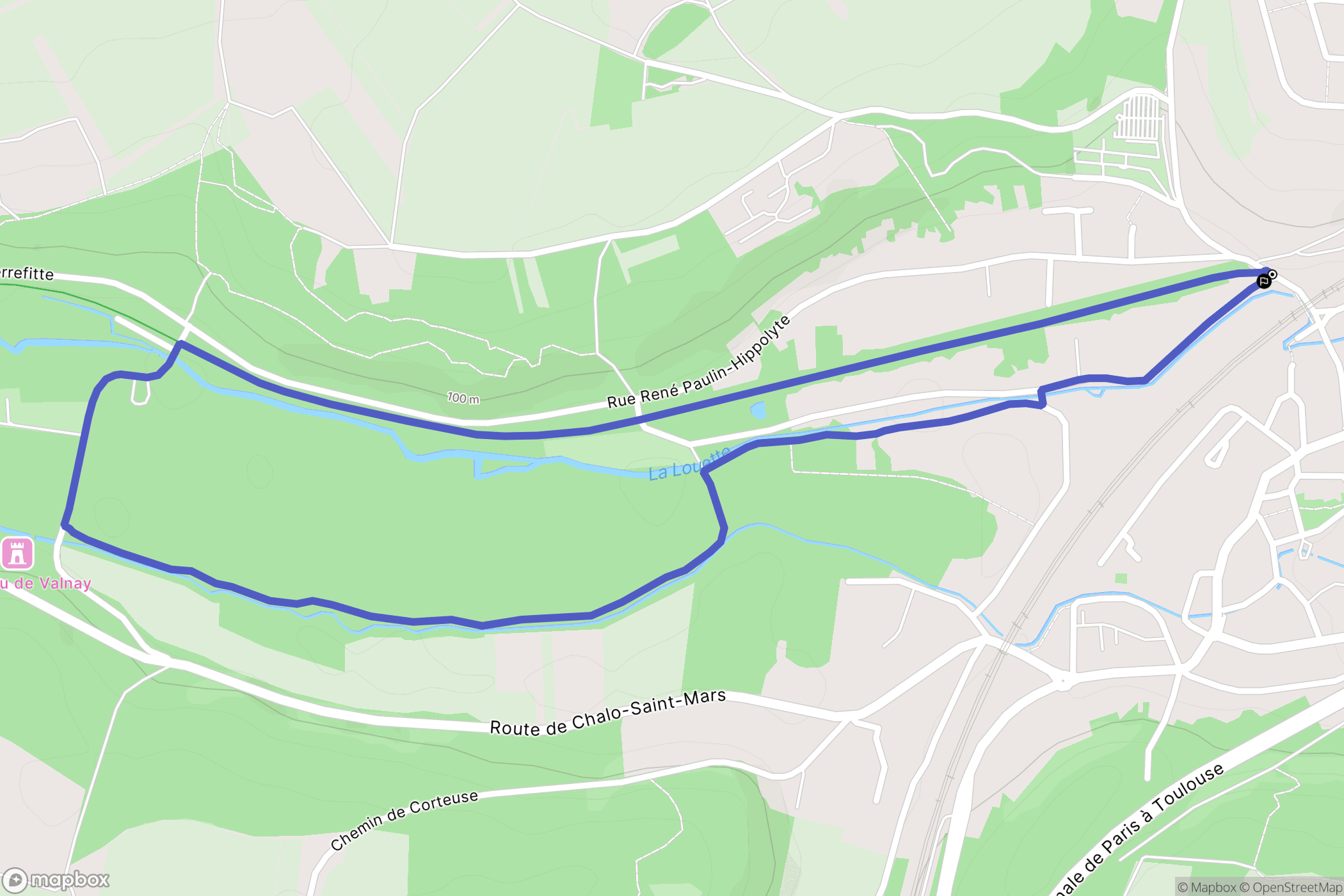 Étampes : carte du parcours de randonnée - France