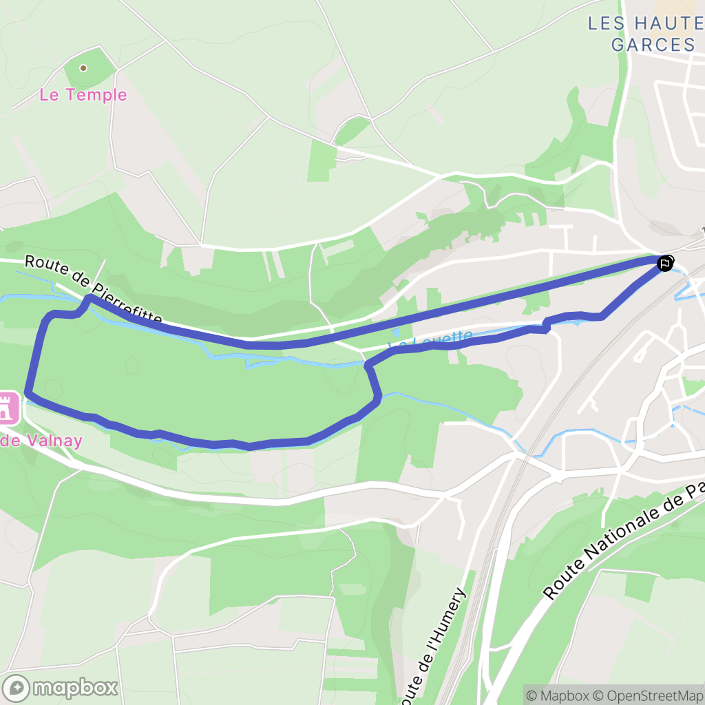 Étampes : carte du parcours de randonnée - France
