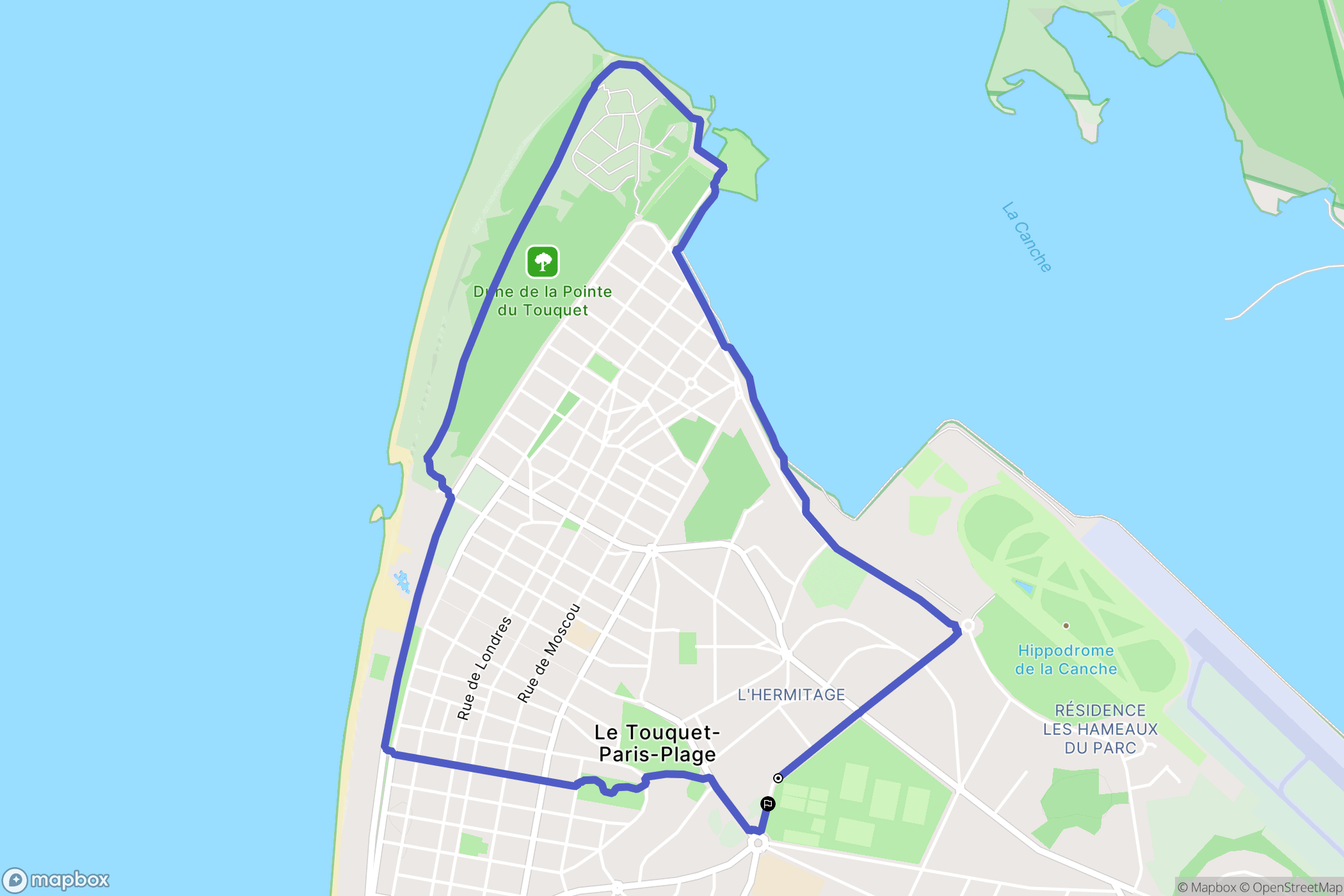 Le Touquet-Paris-Plage : carte du parcours de randonnée - France