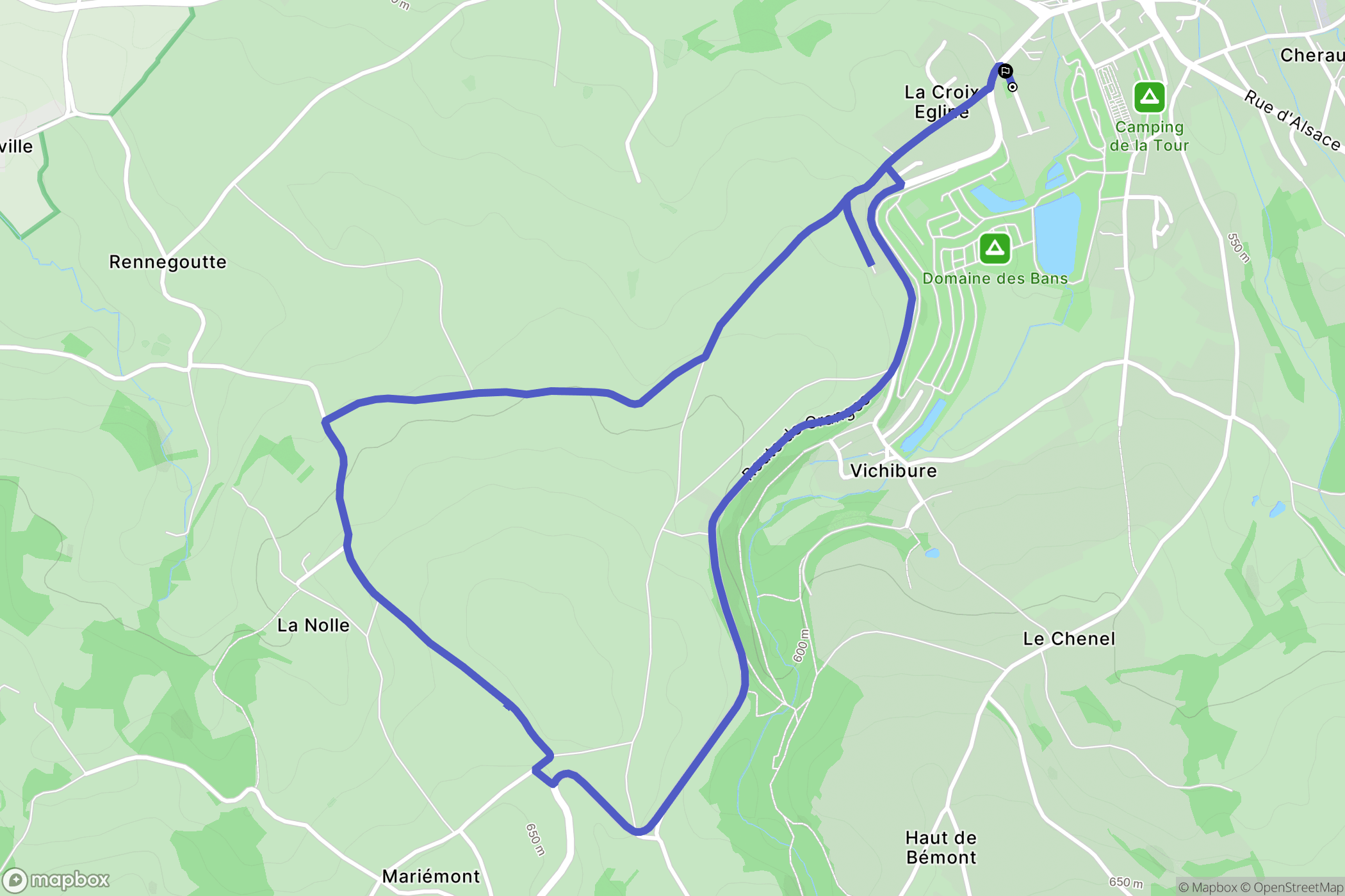 Corcieux : carte du parcours de randonnée - France
