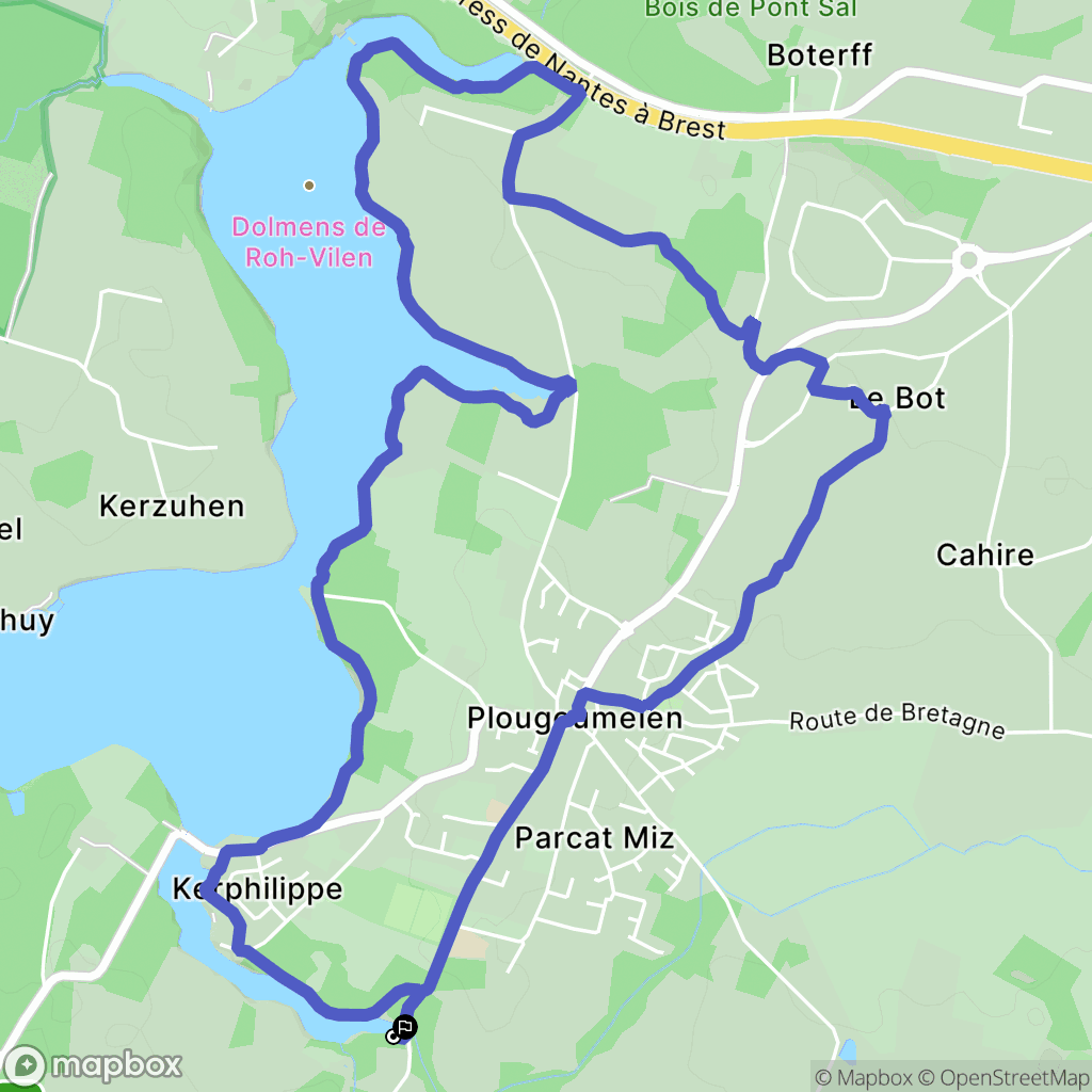 Plougoumelen : carte du parcours de randonnée - France