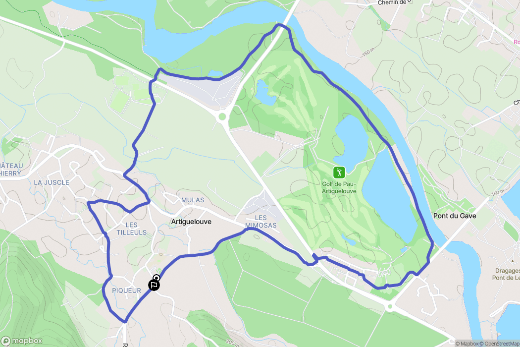 Artiguelouve : carte du parcours de randonnée - France