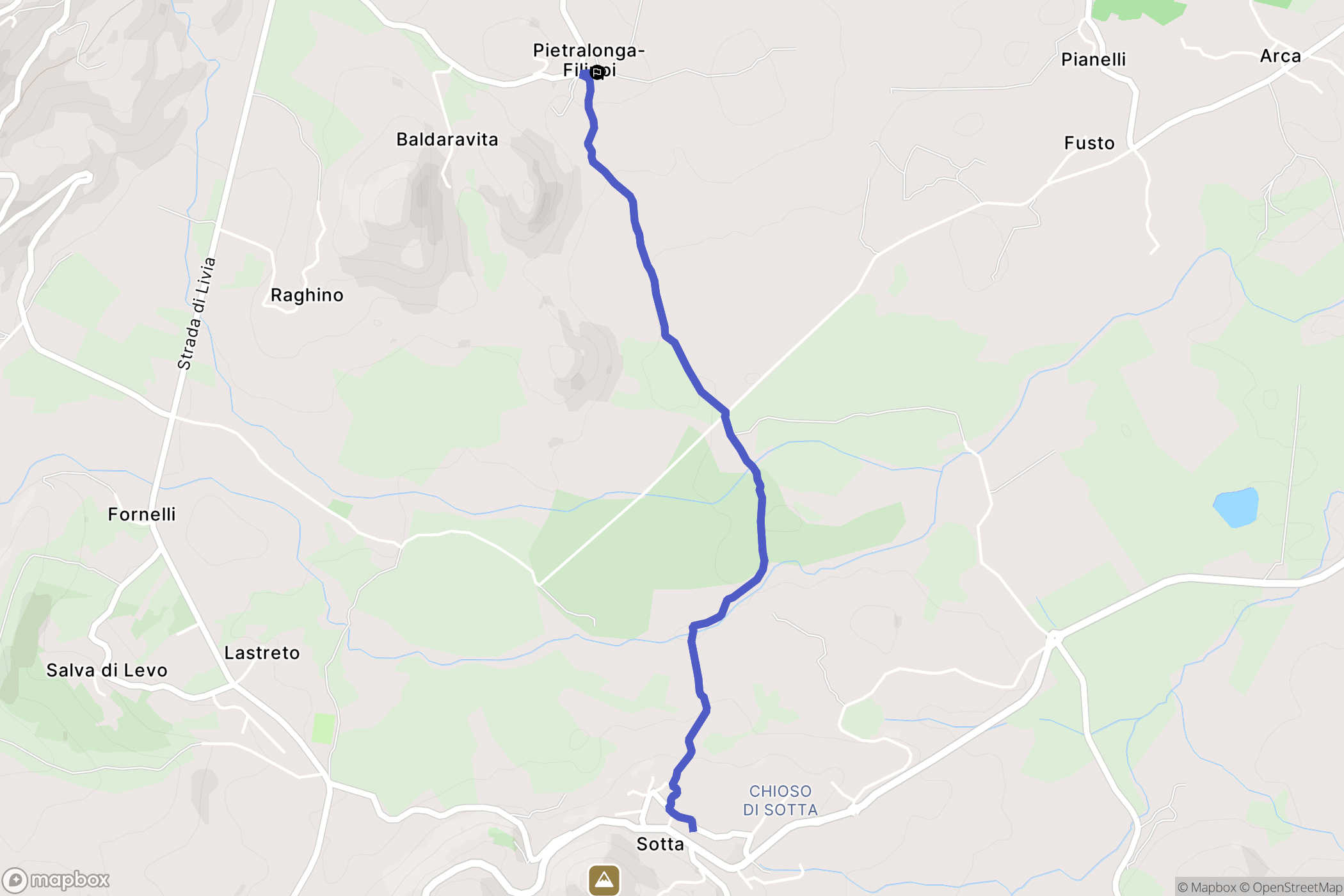 Sotta : carte du parcours de randonnée - France