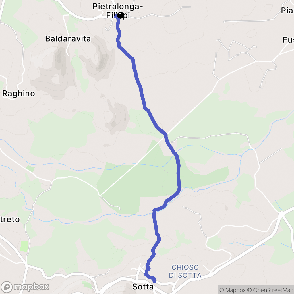 Sotta : carte du parcours de randonnée - France