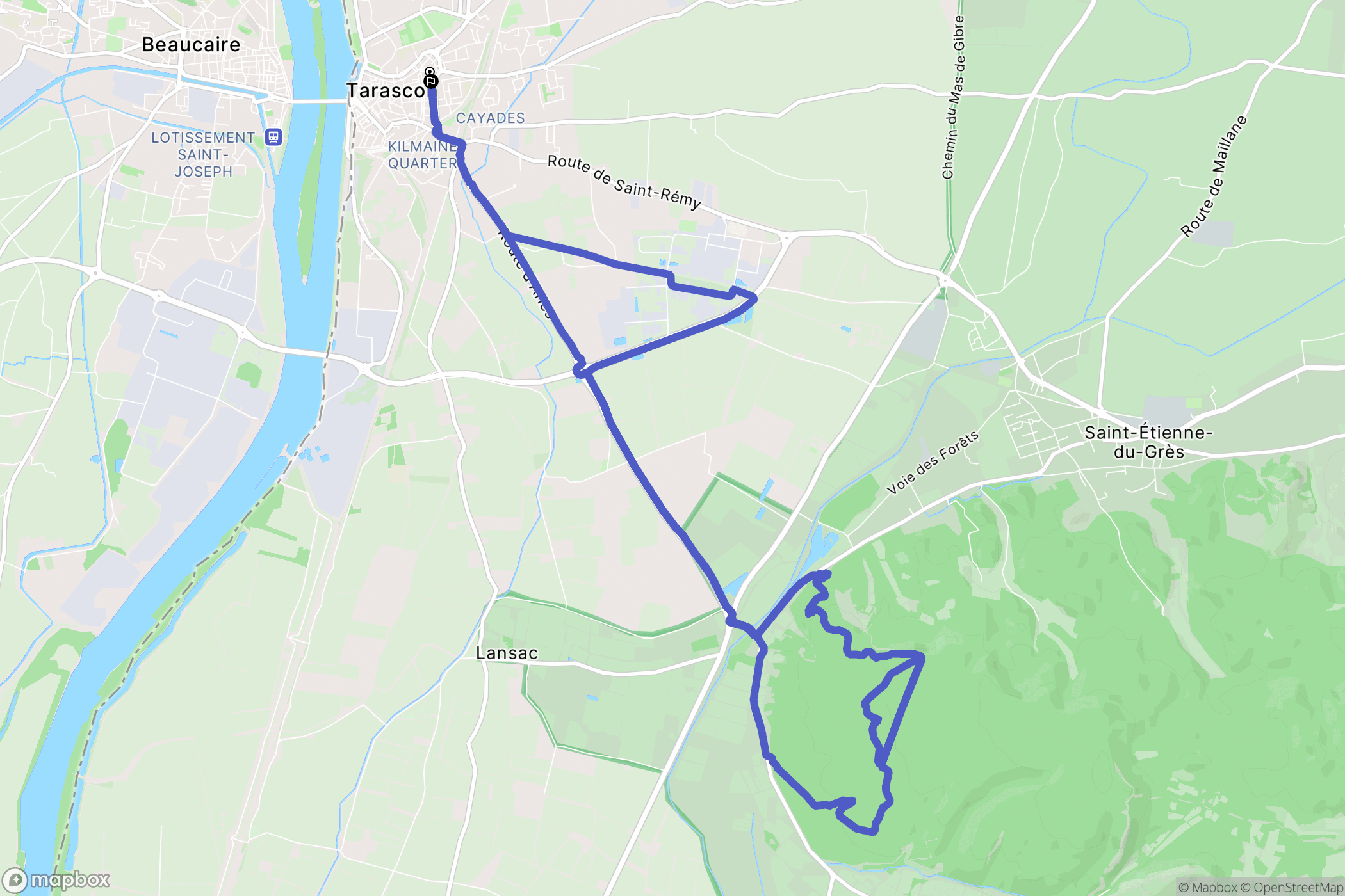 Tarascon : carte du parcours de randonnée - France