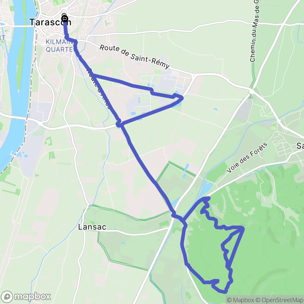 Tarascon : carte du parcours de randonnée - France