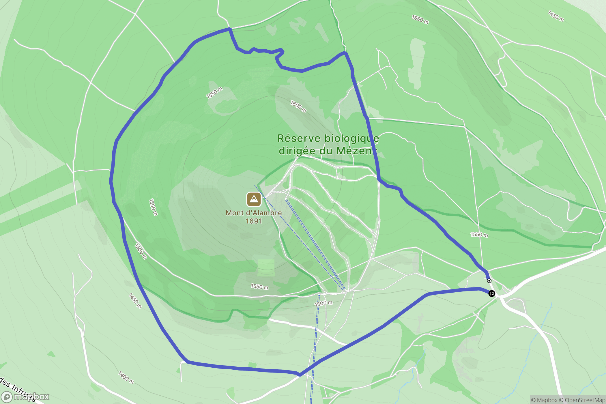Les Estables : carte du parcours de randonnée - France