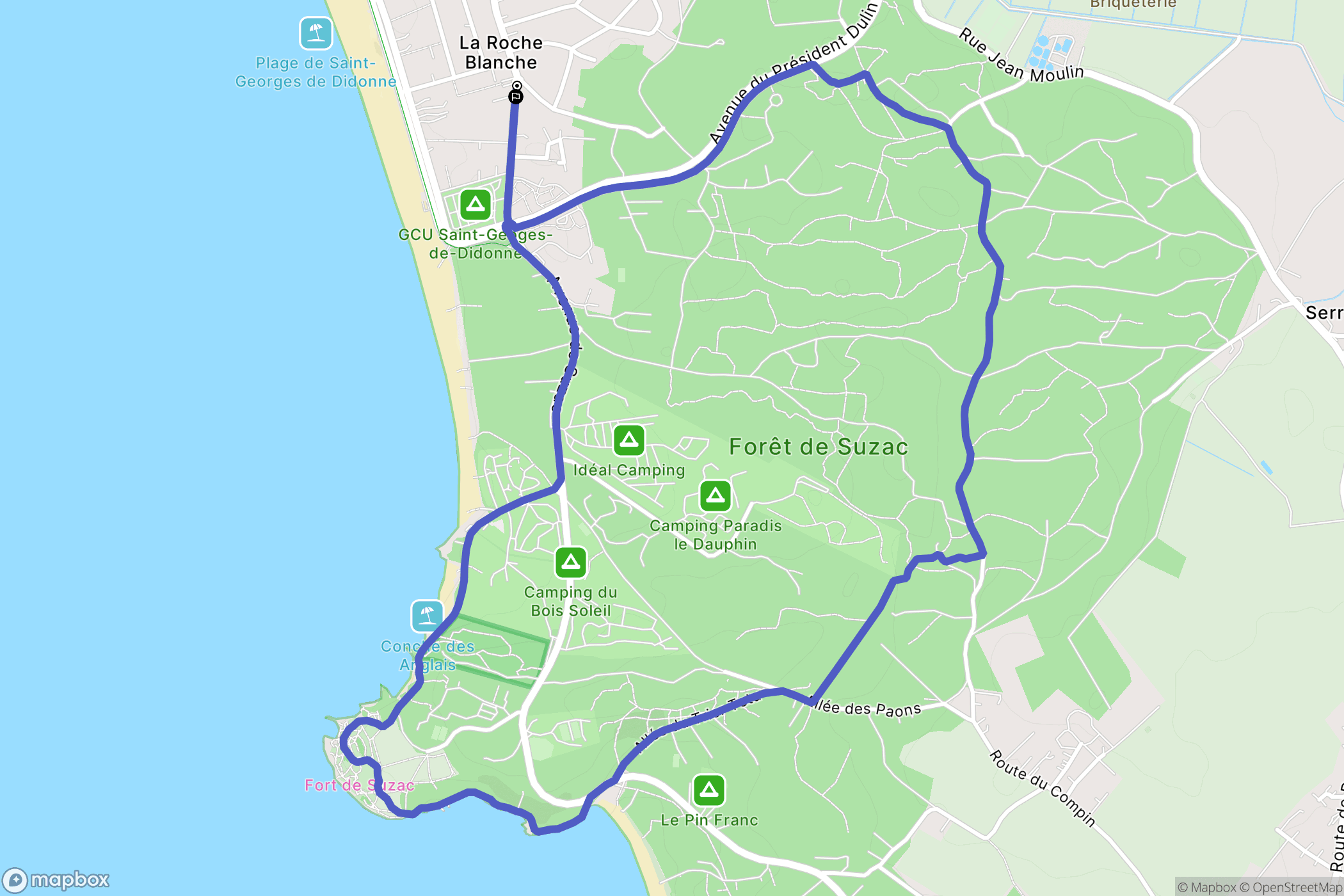 Saint-Georges-de-Didonne : carte du parcours de randonnée - France