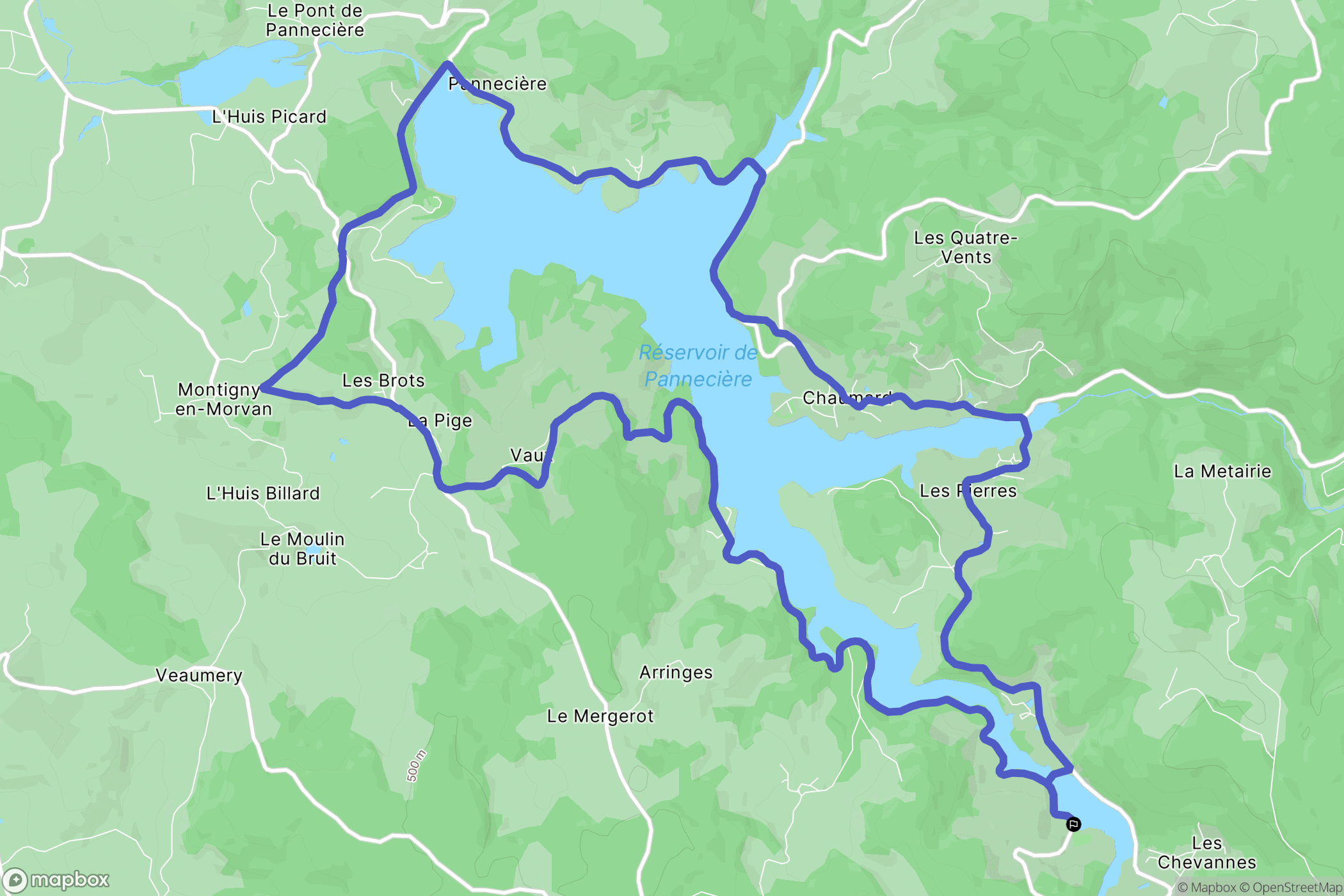 Corancy : carte du parcours de randonnée - France