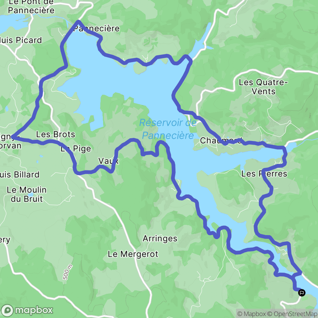 Corancy : carte du parcours de randonnée - France