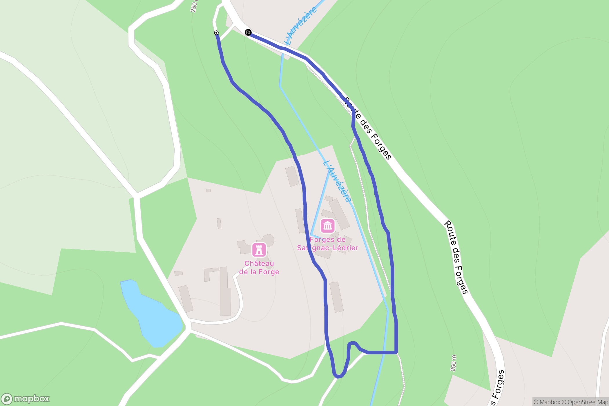 Savignac-Lédrier : carte du parcours de randonnée - France