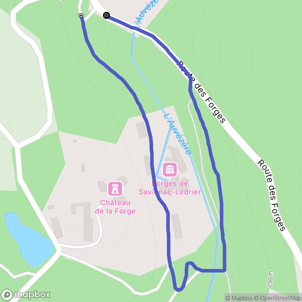 Savignac-Lédrier : carte du parcours de randonnée - France