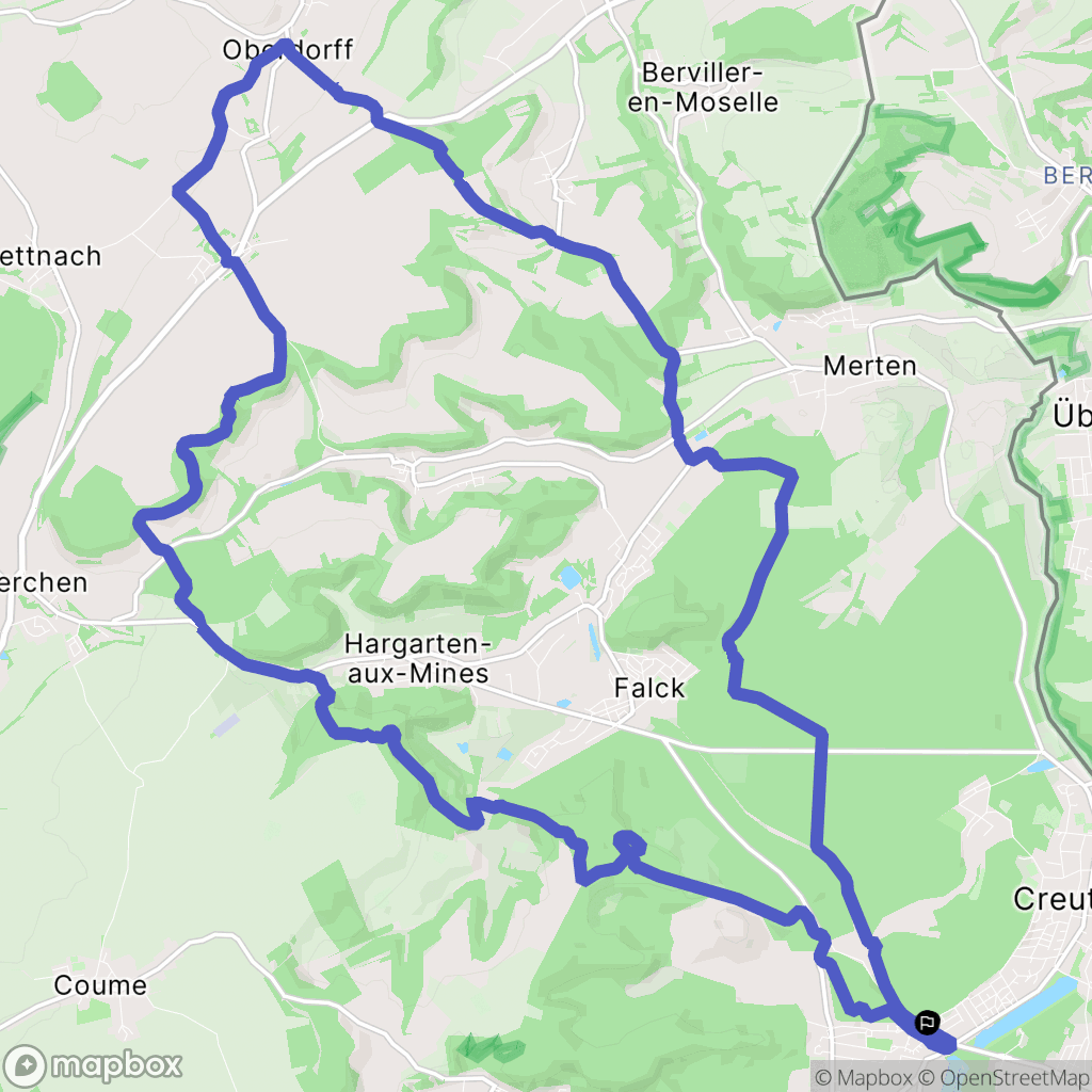 Creutzwald : carte du parcours de randonnée - France