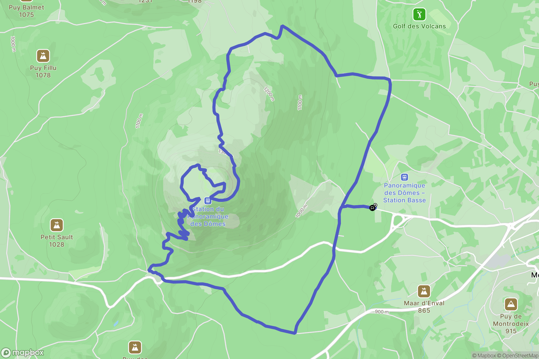 Orcines : carte du parcours de randonnée - France