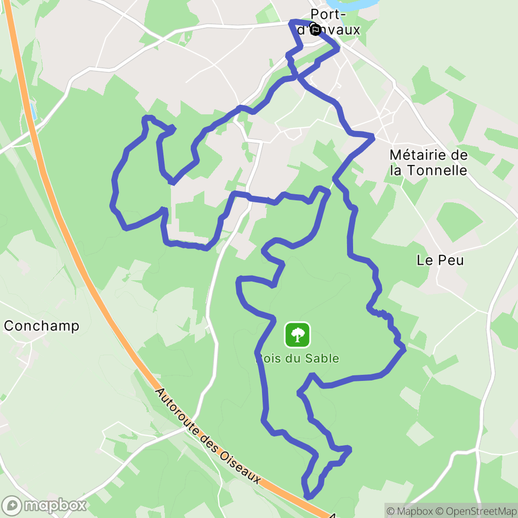 Port-d'Envaux : carte du parcours de randonnée - France