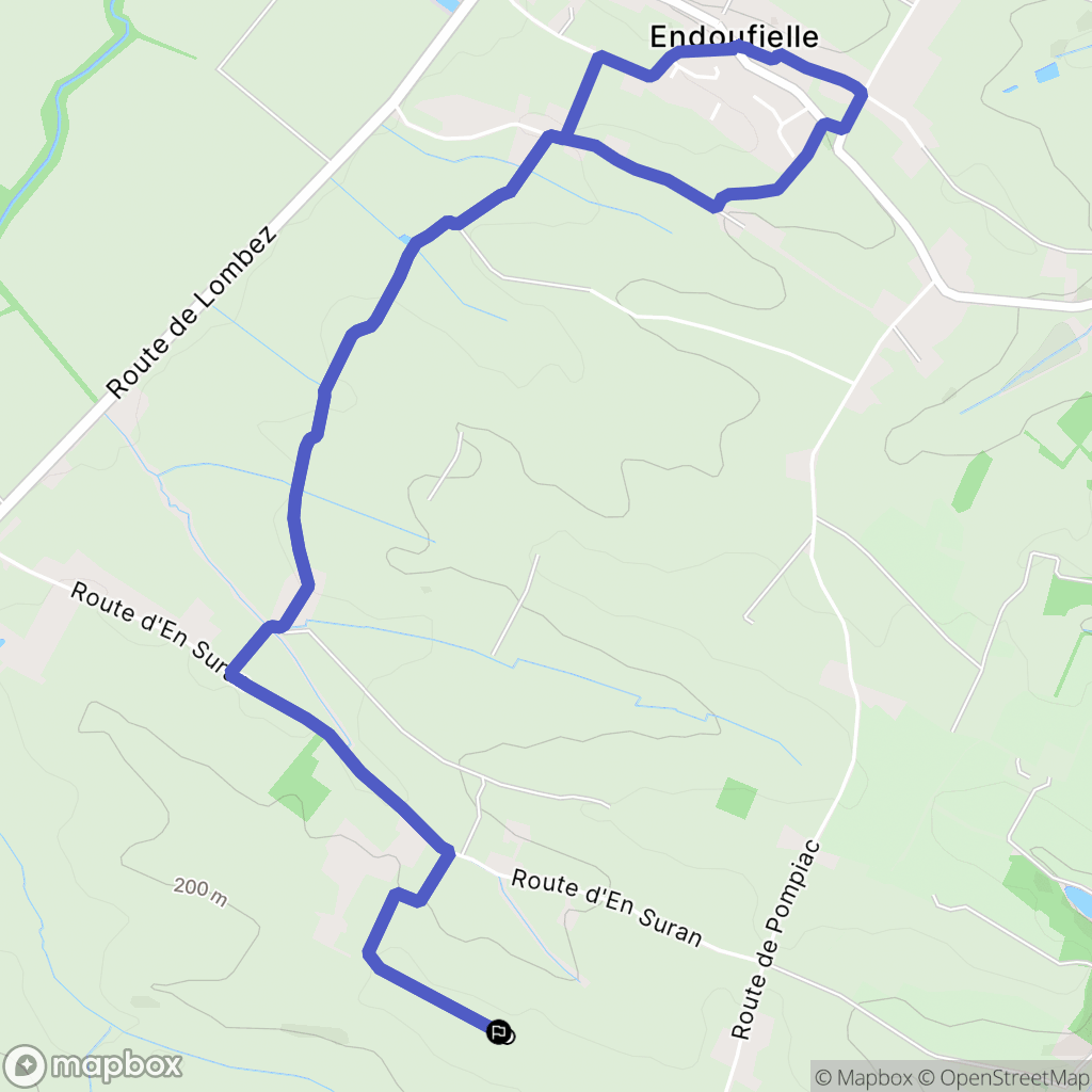 Endoufielle : carte du parcours de randonnée - France