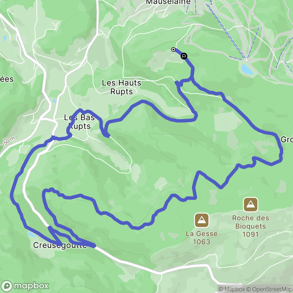 Gérardmer : carte du parcours de randonnée - France