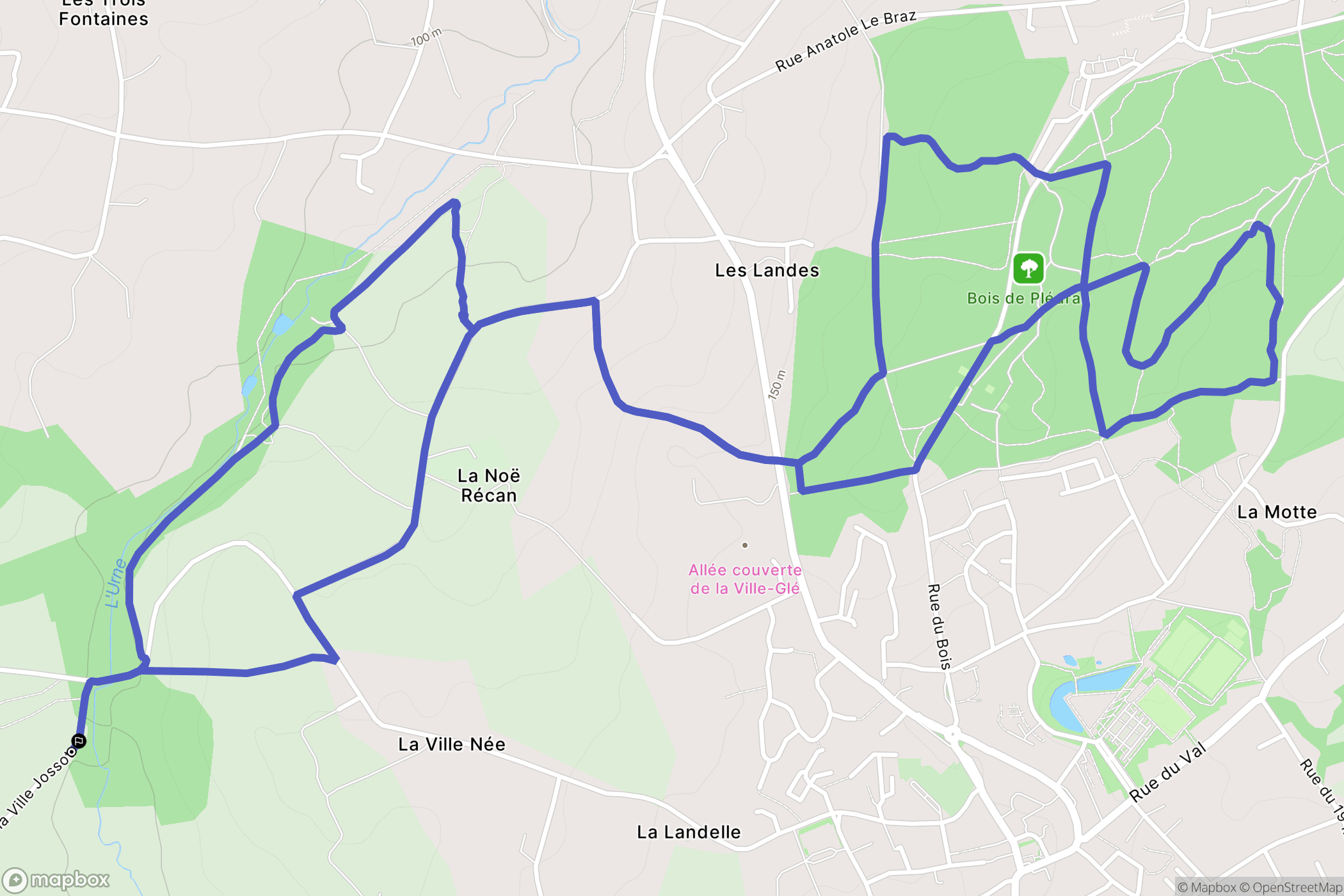 Plédran : carte du parcours de randonnée - France