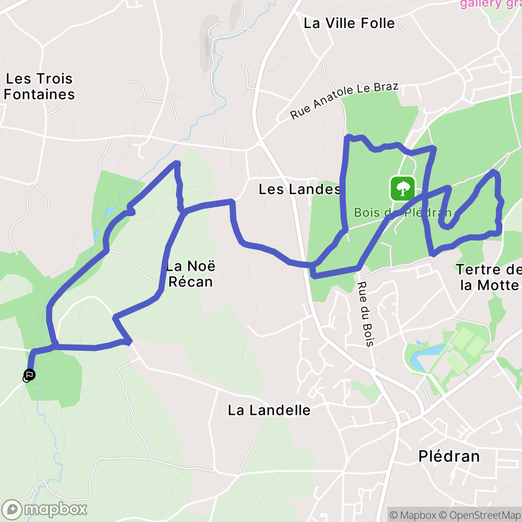 Plédran : carte du parcours de randonnée - France