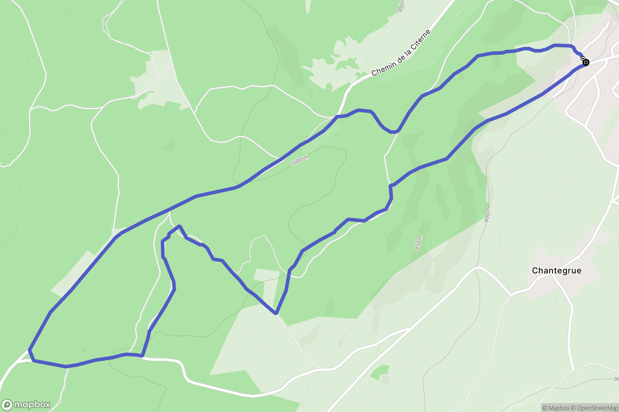 Vaux-et-Chantegrue : carte du parcours de randonnée - France