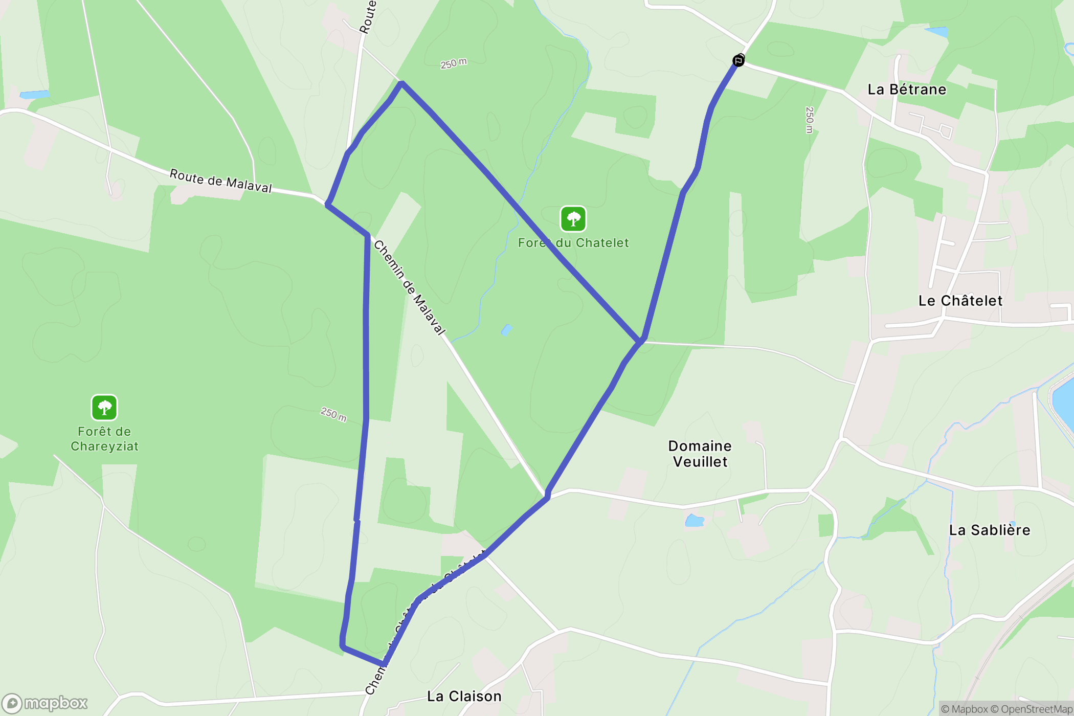 Bény : carte du parcours de randonnée - France