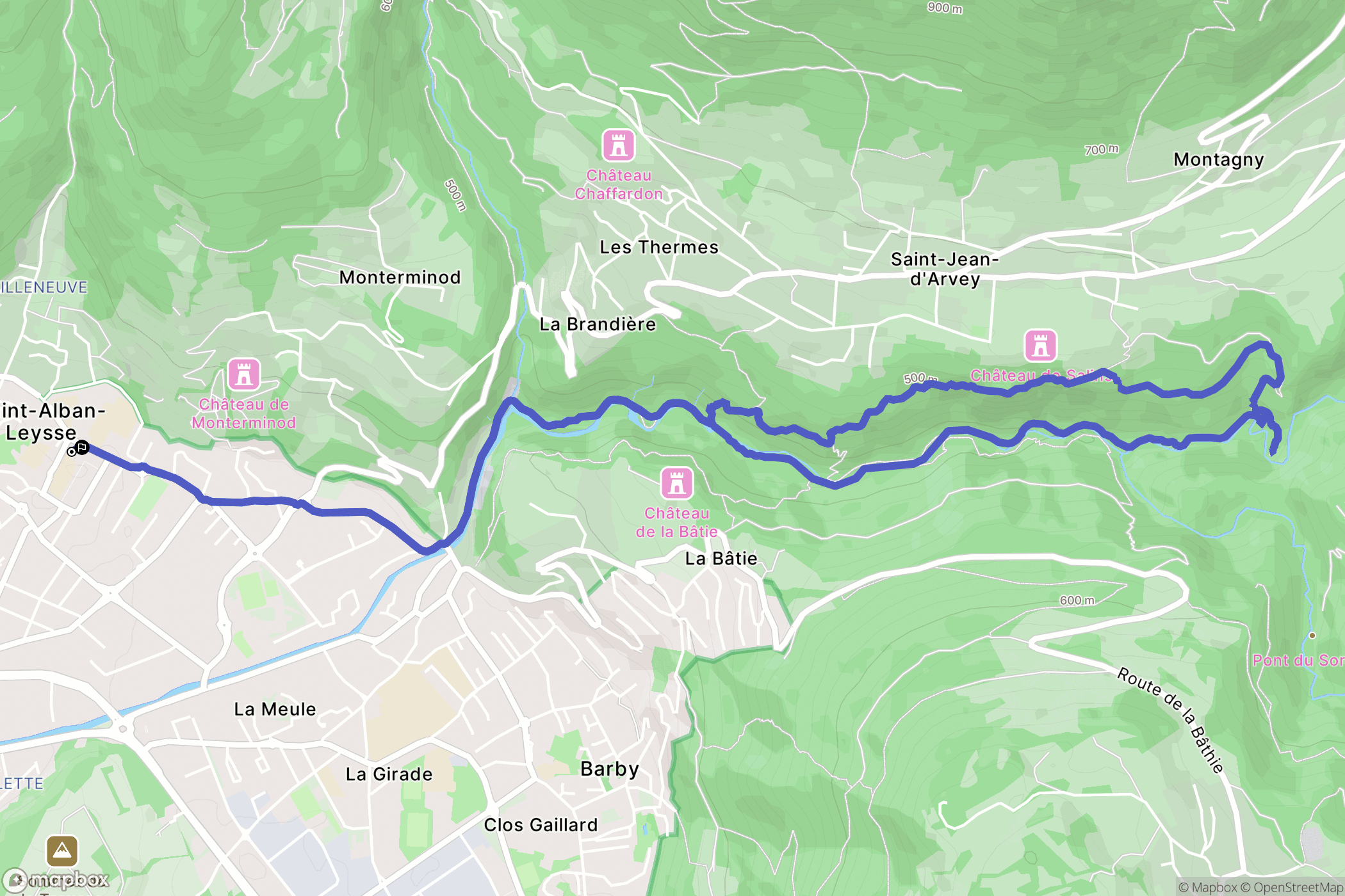 Saint-Alban-Leysse : carte du parcours de randonnée - France