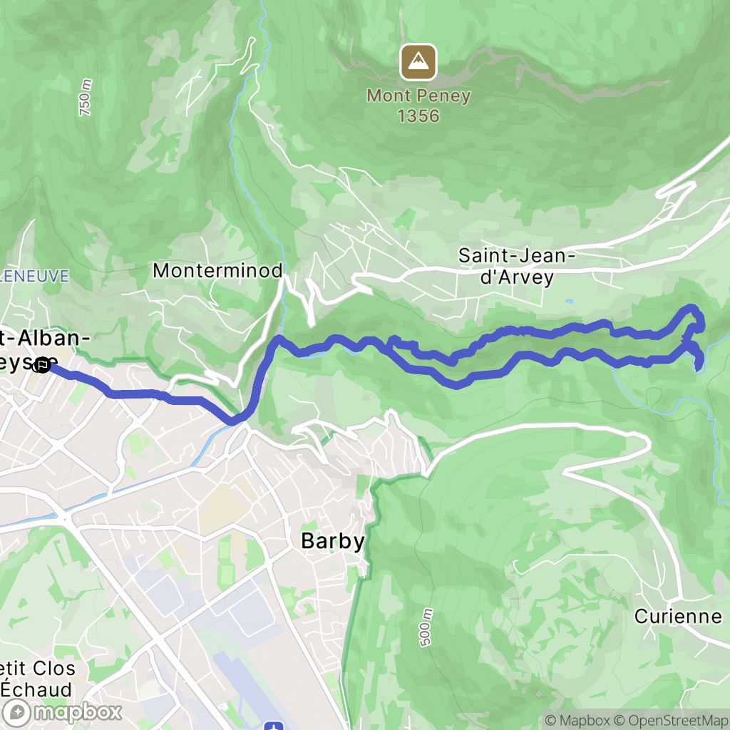 Saint-Alban-Leysse : carte du parcours de randonnée - France