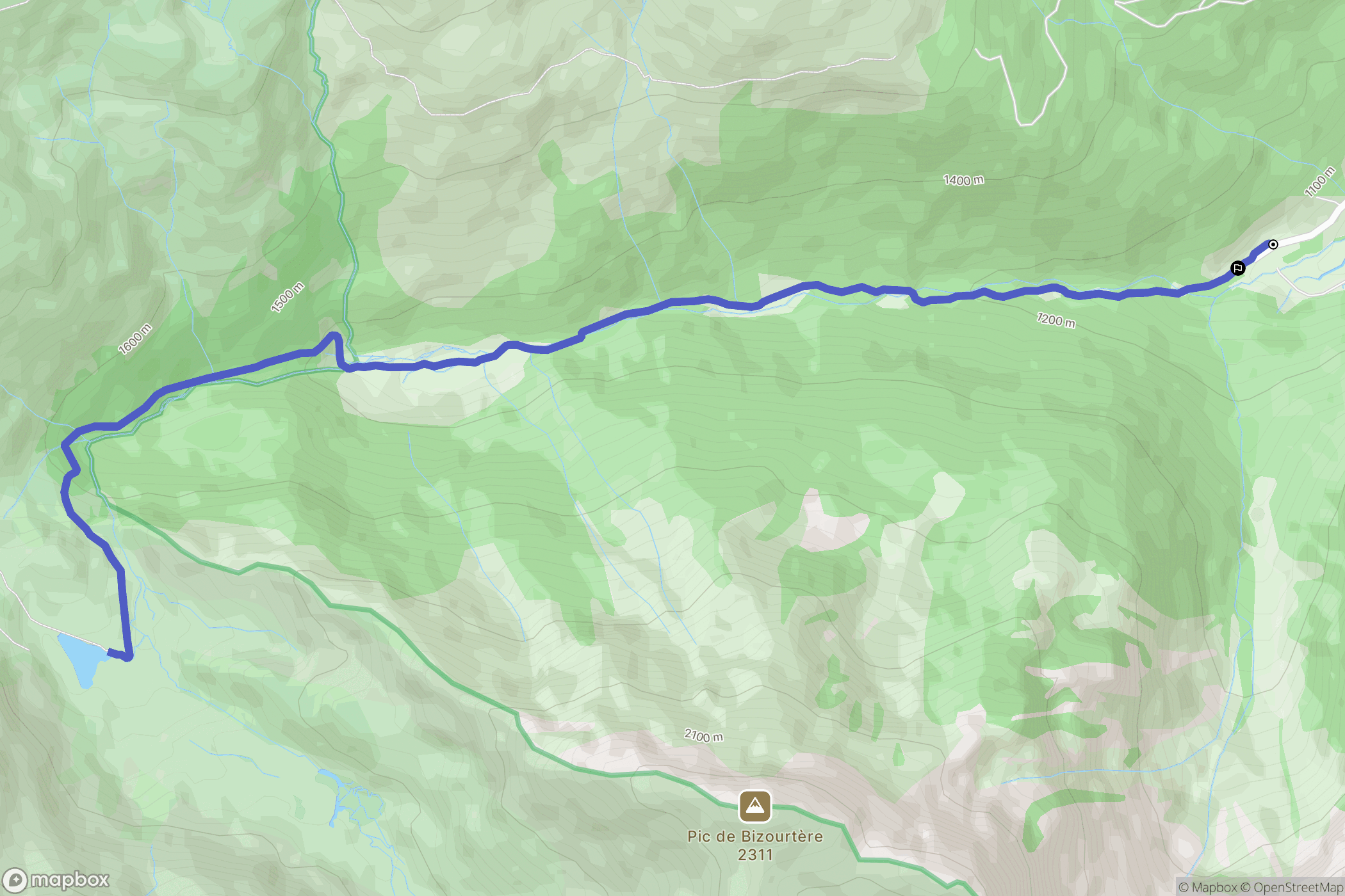 Bagnères-de-Bigorre : carte du parcours de randonnée - France