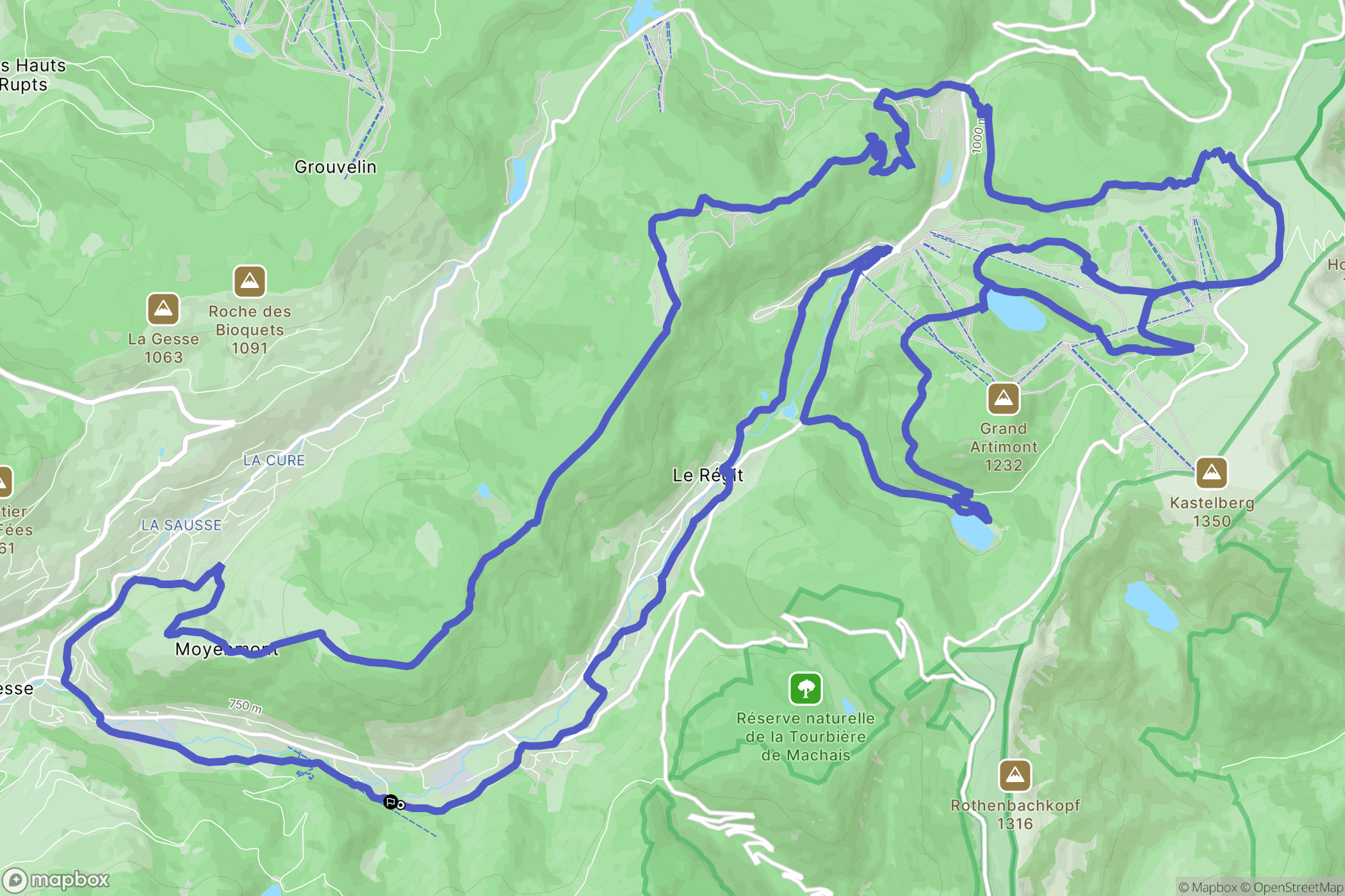 La Bresse : carte du parcours de randonnée - France