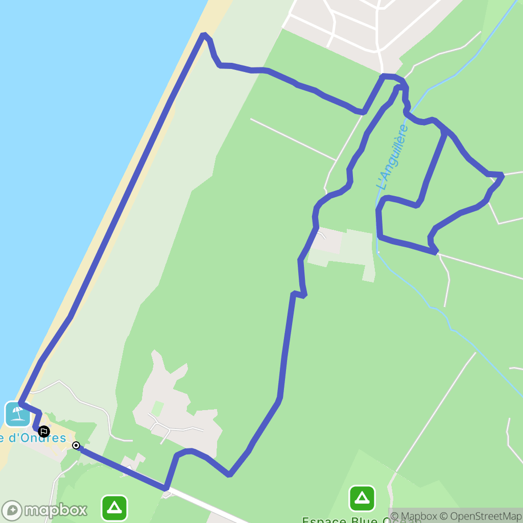 Ondres : carte du parcours de randonnée - France