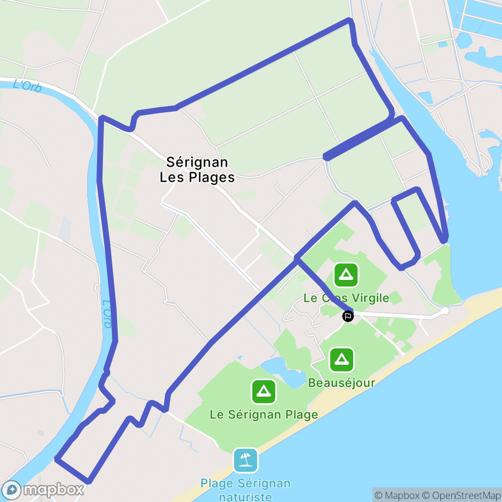 Sérignan : carte du parcours de randonnée - France