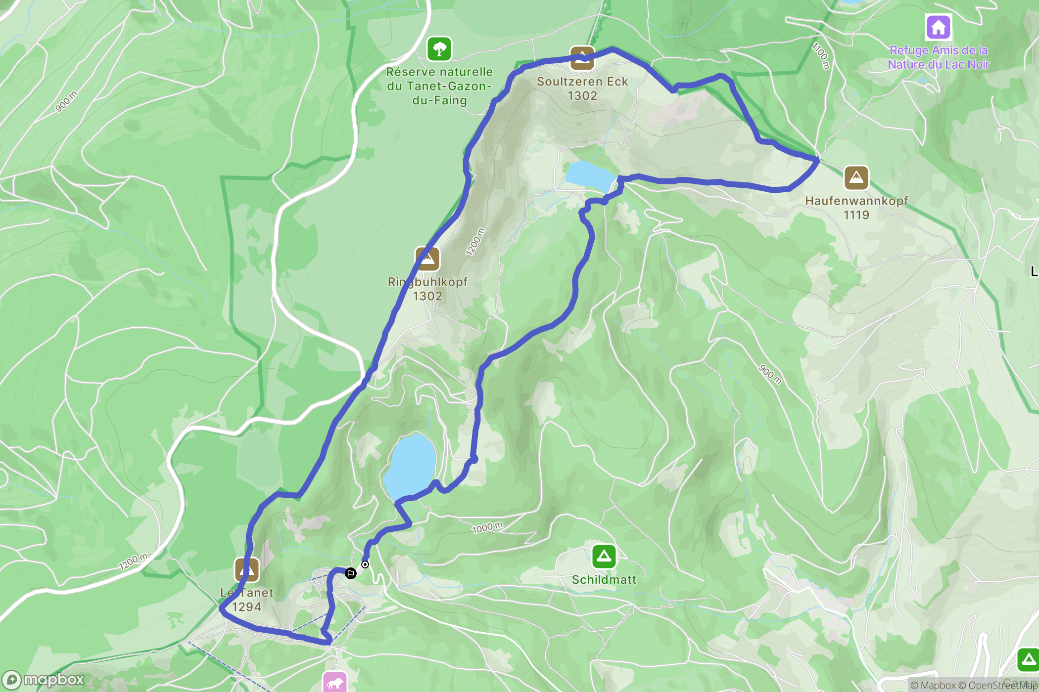 Soultzeren : carte du parcours de randonnée - France