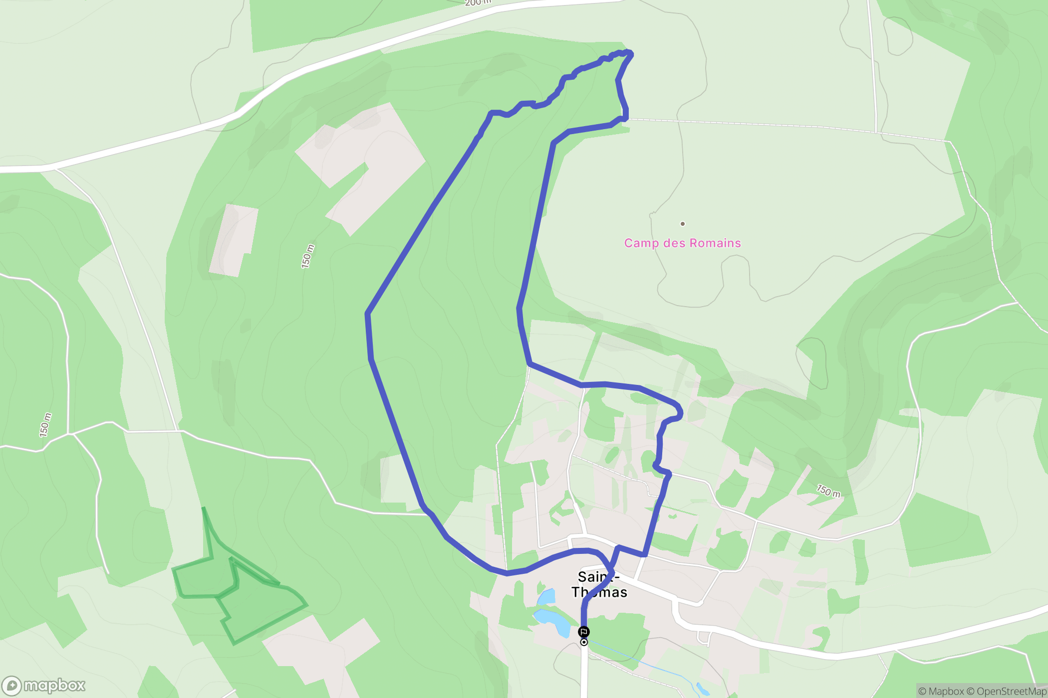 Saint-Thomas : carte du parcours de randonnée - France