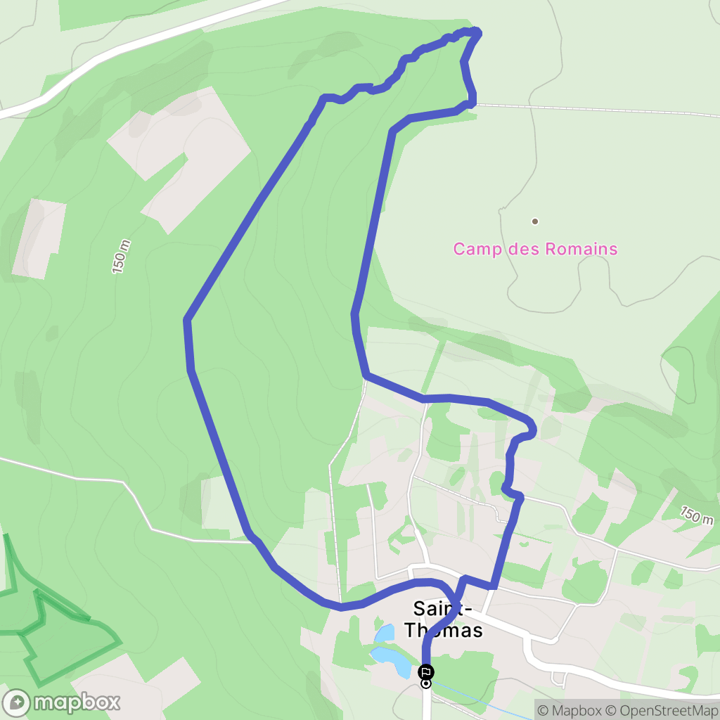 Saint-Thomas : carte du parcours de randonnée - France