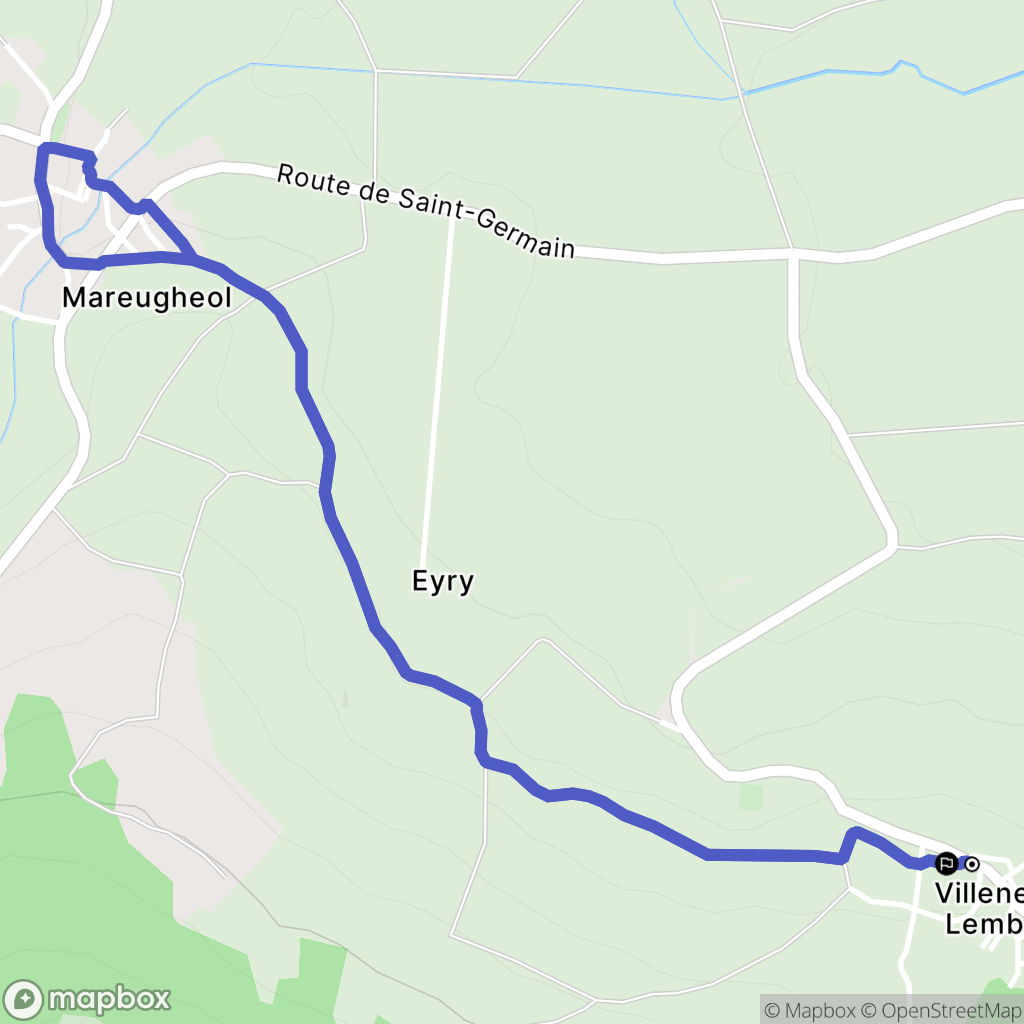 Villeneuve : carte du parcours de randonnée - France