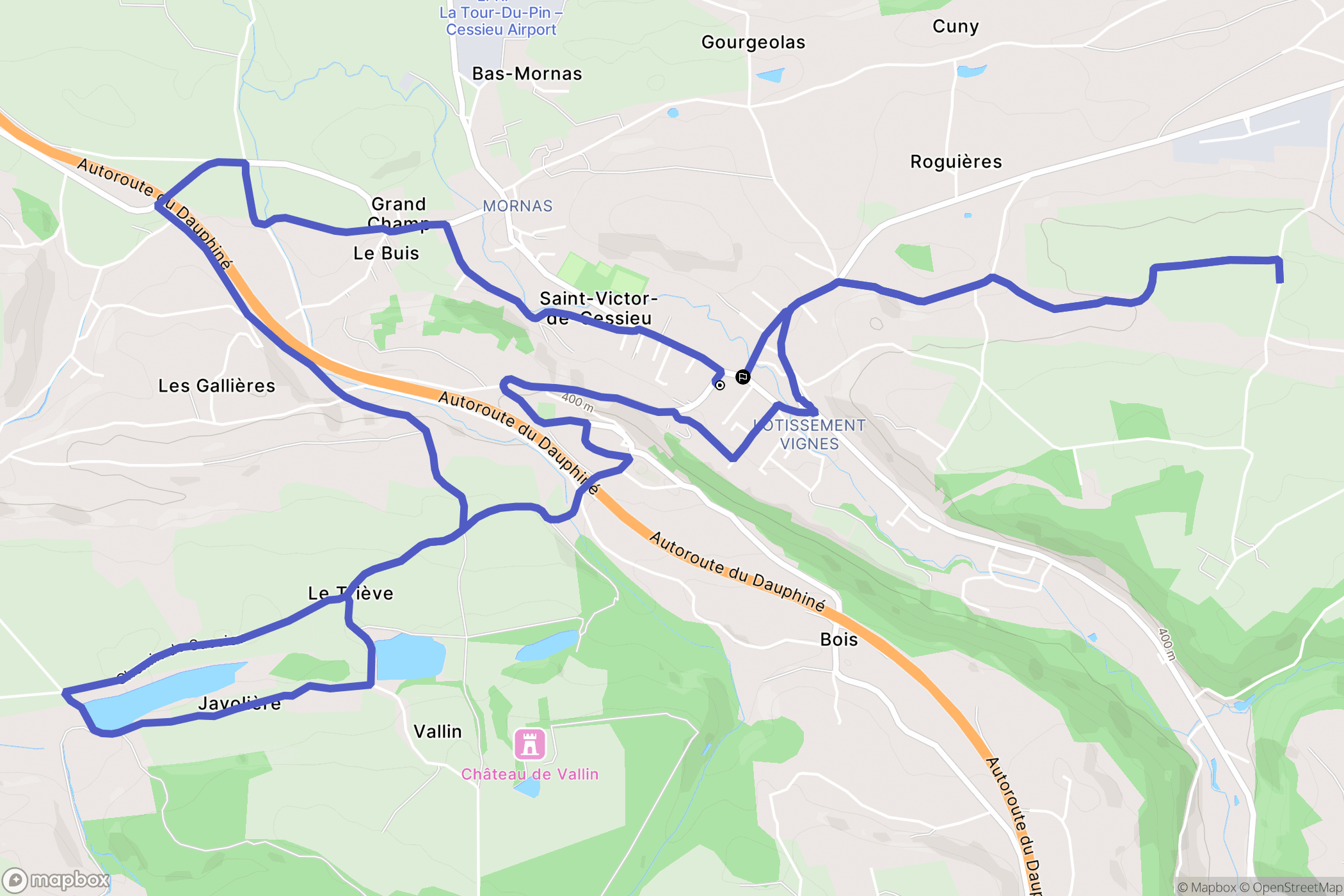 Saint Victor de Cessieu : carte du parcours de randonnée - France