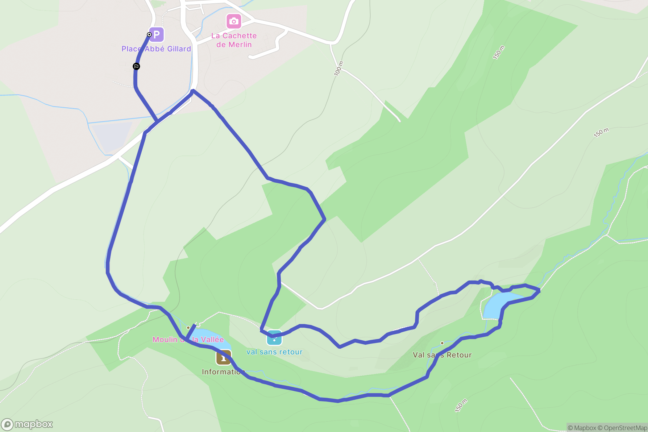 Tréhorenteuc : carte du parcours de randonnée - France